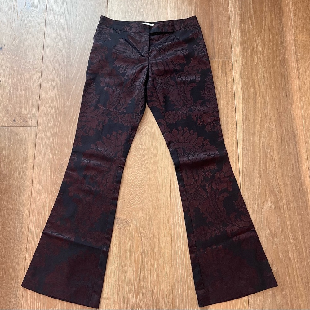 Gorgeous pattern boho 90’s print burgundy Women's Flared Pants
